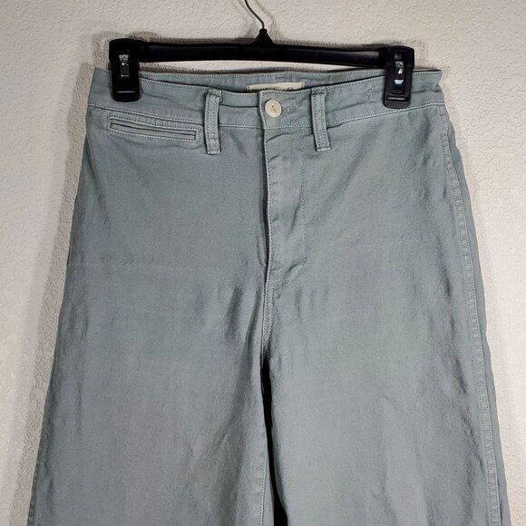 Madewell Emmett Wide-Leg Crop Pants Size 26 Light Blue Cotton/Elastane - Picture 9 of 13